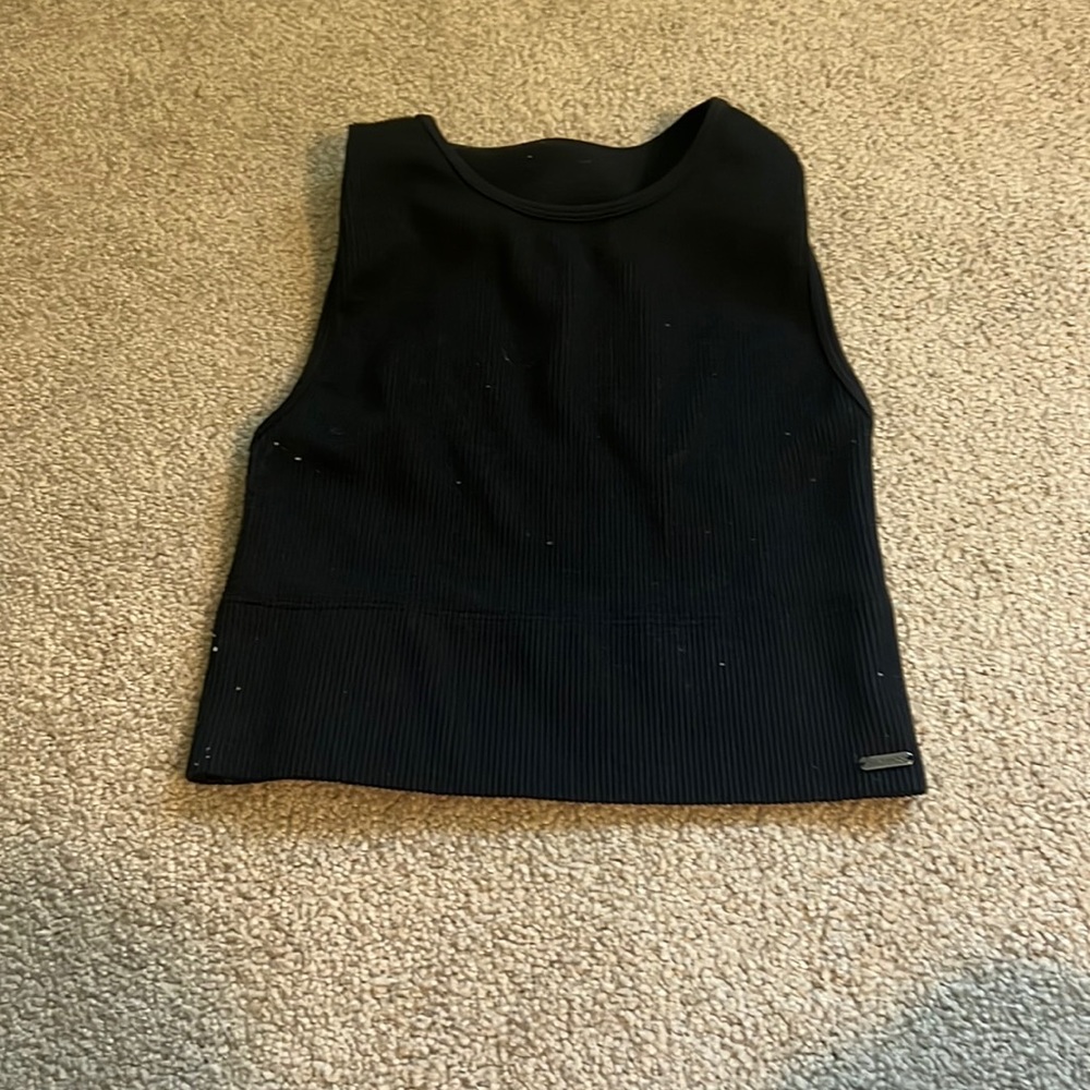 black Hilly Hicks ribbed crop top